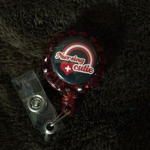 3/$35 Red nursing badge reel